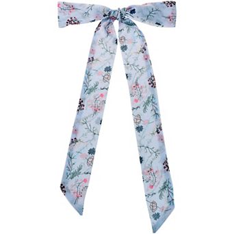 Women Floral Chiffon Scarves Square Neck Scarf Neckerchief Skinny Ribbon Hair Band