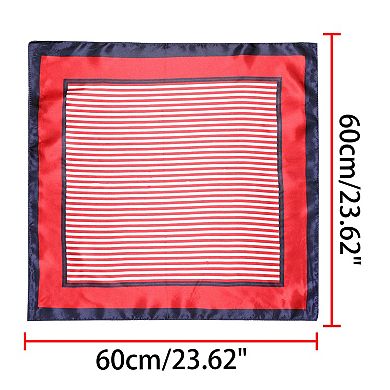 Women's Floral Leopard Polka Dots Striped Print Square Kerchief Neck Scarf Shawl