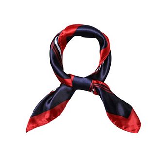 Women's Floral Leopard Polka Dots Striped Print Square Kerchief Neck Scarf Shawl