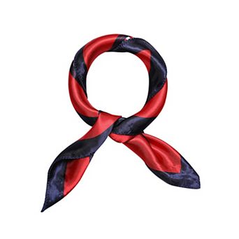 Women's Floral Leopard Polka Dots Striped Print Square Kerchief Neck Scarf Shawl