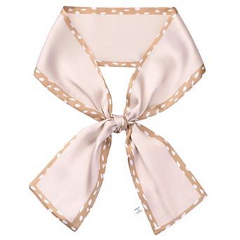 Women's Contrast Color Dots Scarf, Skinny Long Hair Ribbon Handbag Handle Wrap Scarves Neckerchief