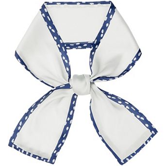 Women's Contrast Color Dots Scarf, Skinny Long Hair Ribbon Handbag Handle Wrap Scarves Neckerchief