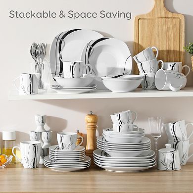 50-pcs Porcelain Dinnerware Set, Plate Set, Bowl, Mug, Coffee Set, Egg Cup, Milk Pitcher, Sugar Bowl