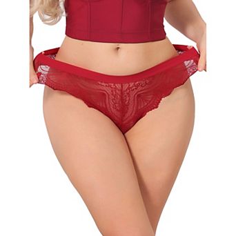 Women's Lace Thong Bow Low Rise Cute Soft Bikini Underwear