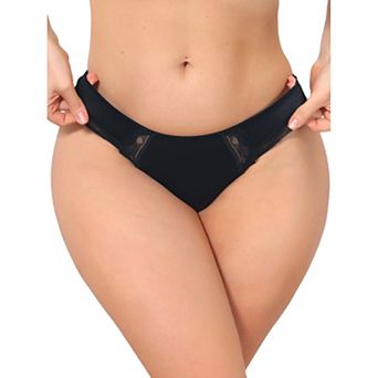 Women's Lace Low Rise Bikini Underwear Breathable No Show Satin Briefs