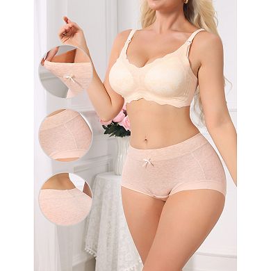 Women's High Waisted Cotton Underwear Seamless Full Coverage Classic Briefs