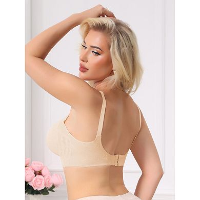 Lace Nursing Bra for Women Front Open Wireless Fixed Padded Full Coverage Breastfeeding Lingerie