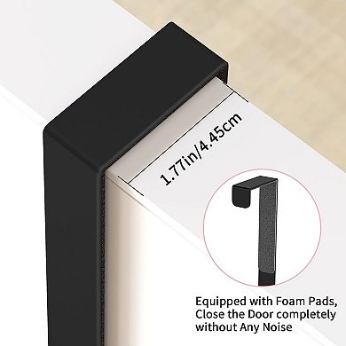 3 Tier Over Door Towel Rack with 2 Hooks Black Stainless Steel 24x16.7 Inch 1 Piece
