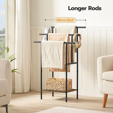 39.4 inch Freestanding Towel Rack 3 Tier Blanket Rack with Shelf for Bath Towels 1 Piece