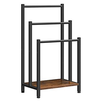 Freestanding 3 tier Towel Rack with Shelf Industrial Metal Blanket Holder