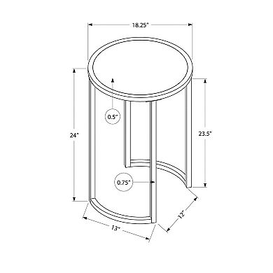 Round Grey Laminate Metal Side Table