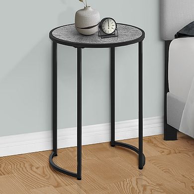 Round Grey Laminate Metal Side Table