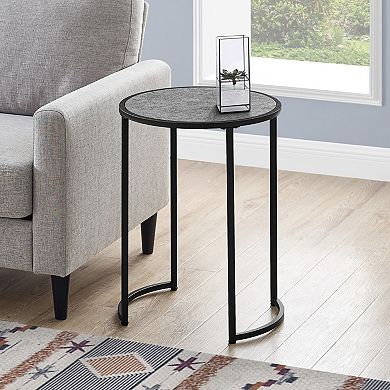 Round Grey Laminate Metal Side Table