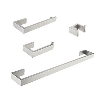 4- Piece Brushed Nickel Stainless Steel Bathroom Hardware Set