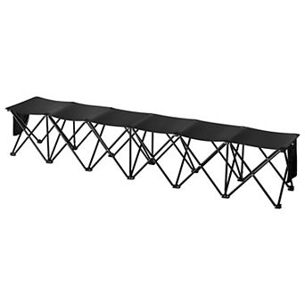 YIORTWO 6 Seat Portable Folding Sports Bench with Carry Bag