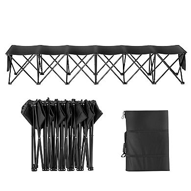 YIORTWO 6 Seat Portable Folding Sports Bench with Carry Bag
