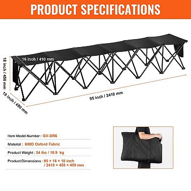 YIORTWO 6 Seat Portable Folding Sports Bench with Carry Bag