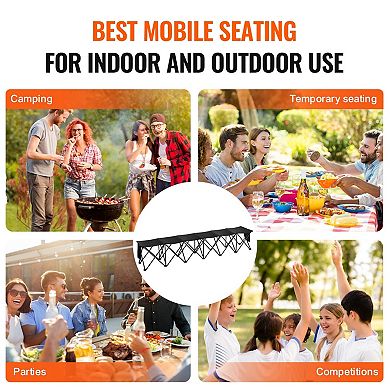 YIORTWO 6 Seat Portable Folding Sports Bench with Carry Bag