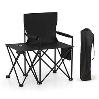 YIORTWO Oversized Camping Chair with Side Table Cup Holder and Carry Bag