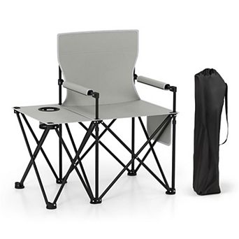 YIORTWO Oversized Camping Chair with Side Table Cup Holder and Carry Bag