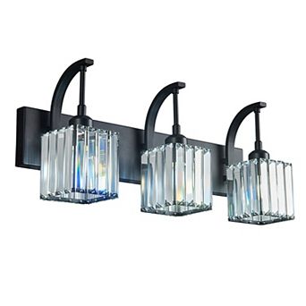 ZLAIQB 23.62" 3-Light Modern Crystal Bathroom Wall Lamp