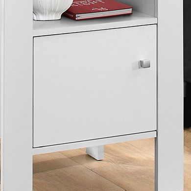 White Wood Nightstand Bedside Table with Shelf 17.25"