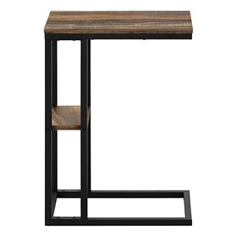 Black Metal, Contemporary, Modern C-shaped Table, End, Side, Snack, Living Room, Bedroom