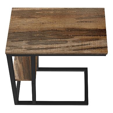 Black Metal, Contemporary, Modern C-shaped Table, End, Side, Snack, Living Room, Bedroom