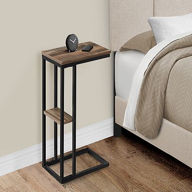 Black Metal, Contemporary, Modern C-shaped Table, End, Side, Snack, Living Room, Bedroom