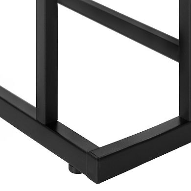 Modern Contemporary C-shaped Black Metal Table