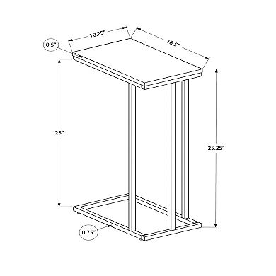 Modern Contemporary C-shaped Black Metal Table