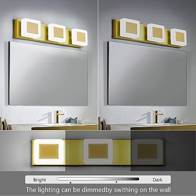 3-Light Modern Dimmable LED Acrylic Bathroom Vanity Light Over Mirror