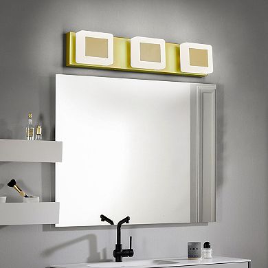 3-Light Modern Dimmable LED Acrylic Bathroom Vanity Light Over Mirror