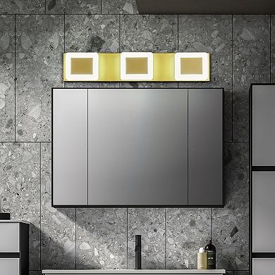3-Light Modern Dimmable LED Acrylic Bathroom Vanity Light Over Mirror