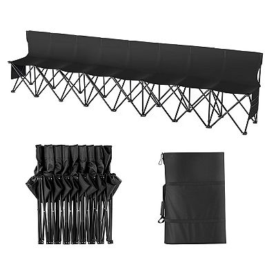 YIORTWO 8 Seat Portable Folding Sports Bench with Carry Bag