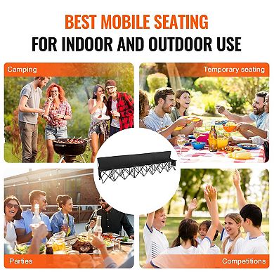 YIORTWO 8 Seat Portable Folding Sports Bench with Carry Bag