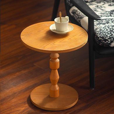 Solid Wood Spindle Leg Light Oak Living Room Table