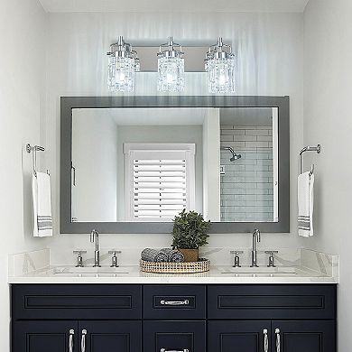 3-Light Modern Crystal Glass Vanity Wall Light Fixture