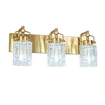 ZLAIQB 3-Light Black Modern Crystal Glass Bathroom Wall Sconce