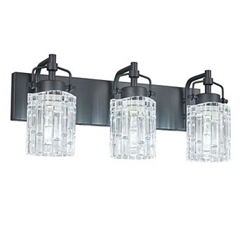 3-Light Modern Crystal Glass Vanity Wall Light Fixture