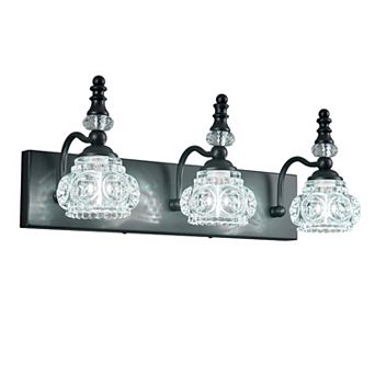 3-Light Vintage Crystal Glass Vanity Light Fixture