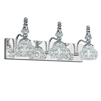 ZLAIQB 19.68" 3-Light Vintage Glass Crystal Bathroom Vanity Light