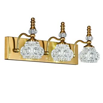 3-Light Vintage Crystal Glass Vanity Light Fixture
