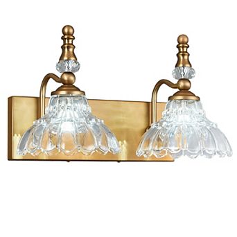 2-Light Vintage Flower Glass Vanity Light Fixture