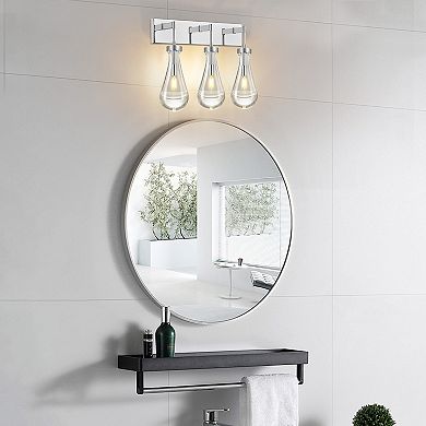 3-Light Modern Crystal Raindrop Wall Sconce Vanity Light