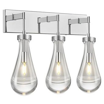 3-Light Modern Crystal Raindrop Wall Sconce Vanity Light