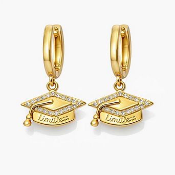 Limitless Graduation Cap Huggie Hoop Earrings