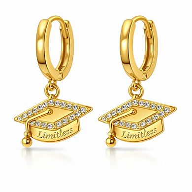 Limitless Graduation Cap Huggie Hoop Earrings