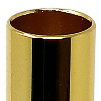 HomeRoots 12" Clear And Gold Twisted Crystal Tabletop Taper Candlestick