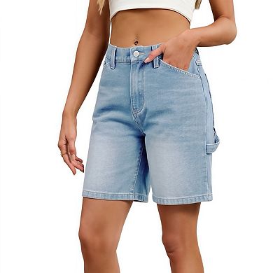 Women's Washed Denim Bermuda Shorts Casual Fashion Shorts